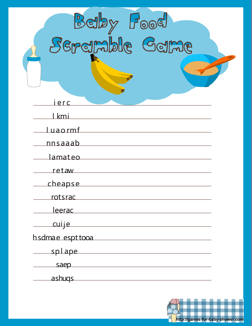 Free Baby Shower Games Printable