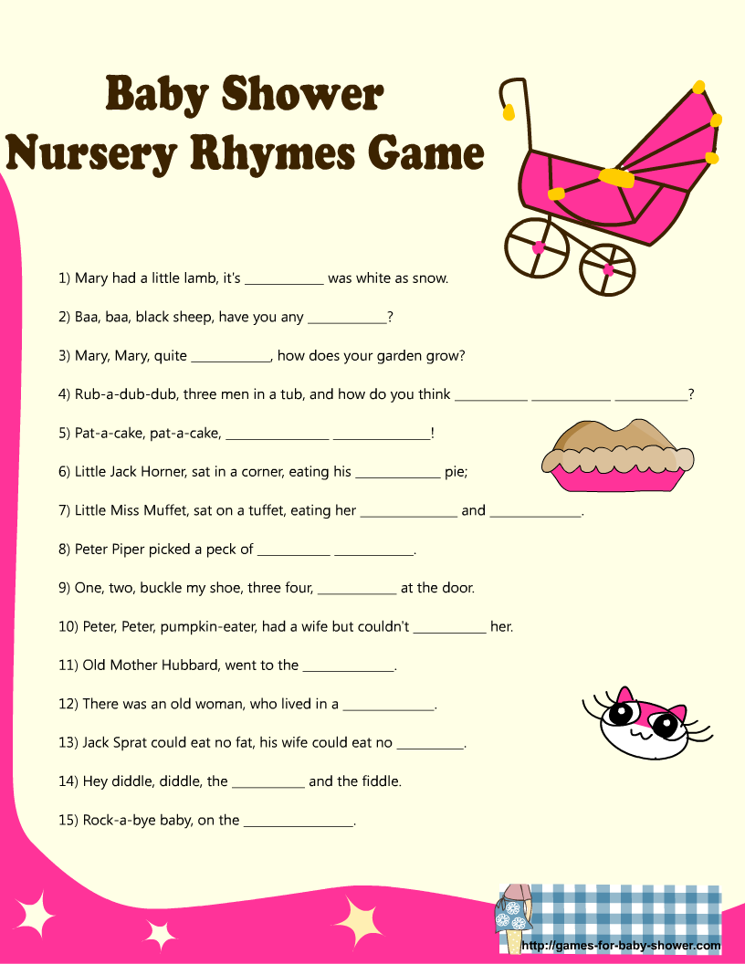 Answer Key Printable Baby Shower Games With Answers Entertainment That Guests Will Actually