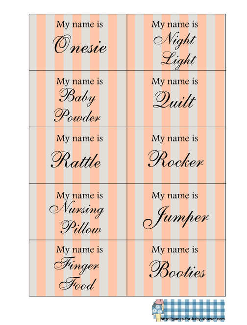 baby shower name tags for gender-neutral  baby shower