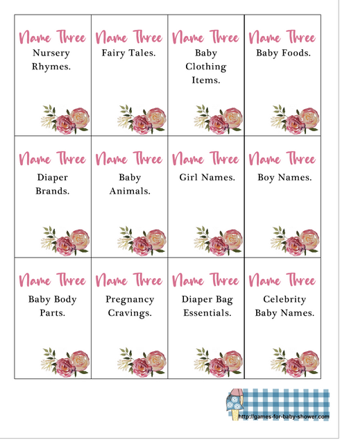 Free Printable Baby Shower 5 Second Game