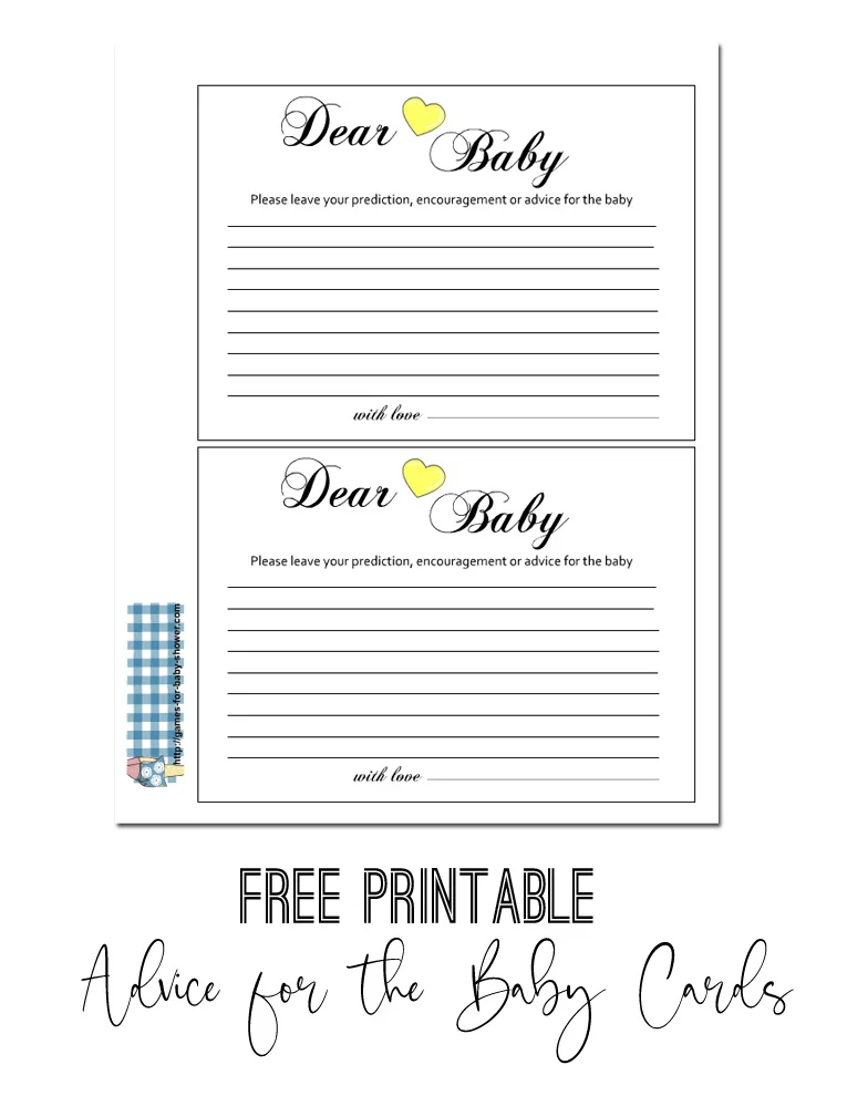 Free Printable Advice for the Baby Cards