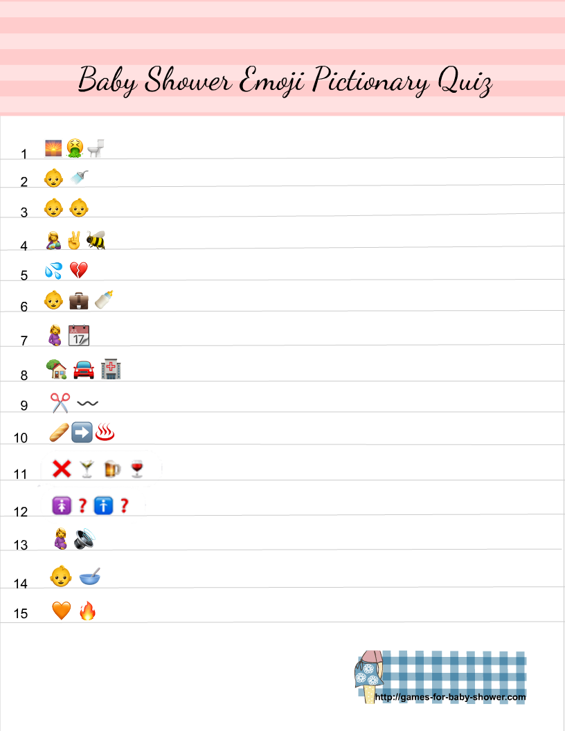 free printable baby shower emoji pictionary quiz