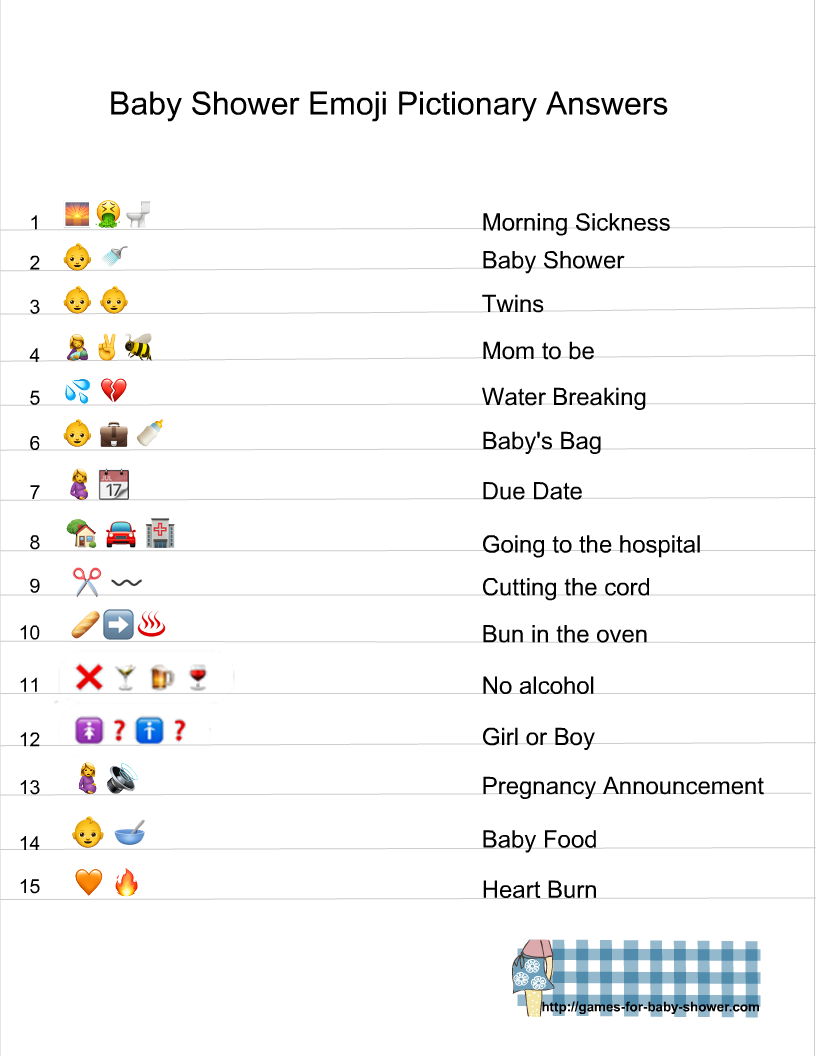Baby Shower Emoji Game Free Printable