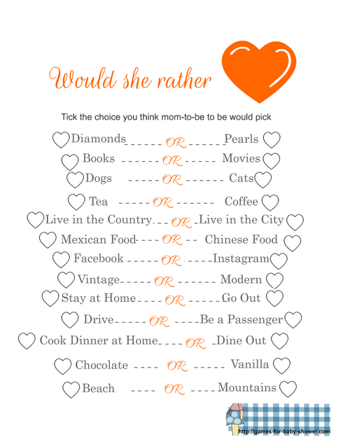 rather would game she printable baby shower orange pink games