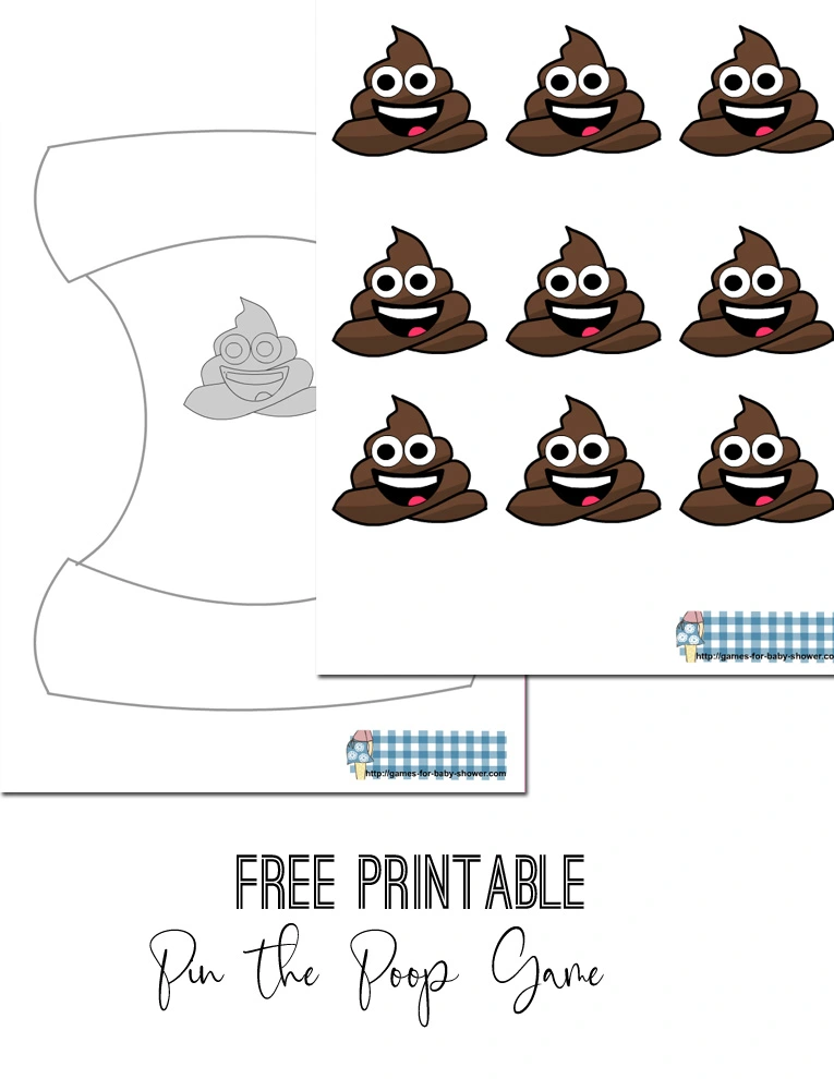Free Printable Pin the Poop on the Diaper, Baby Shower Game