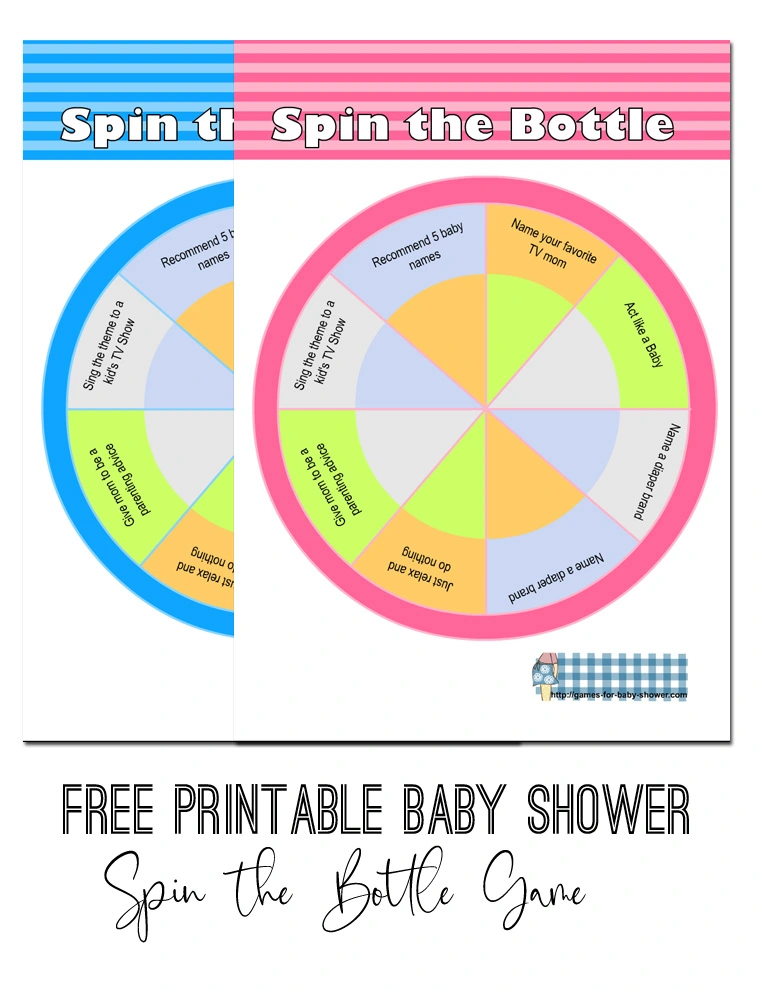 Free Printable Spin the Bottle Baby Shower Game