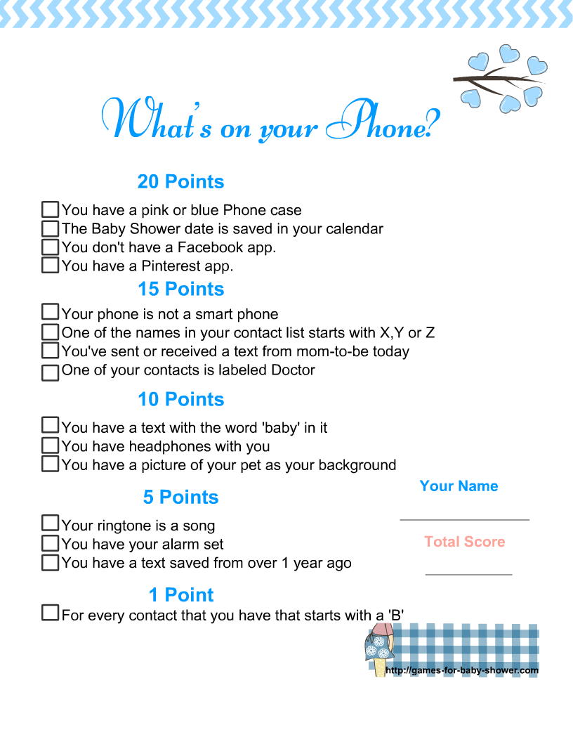 What s In Your Cell Phone Game Free Printable