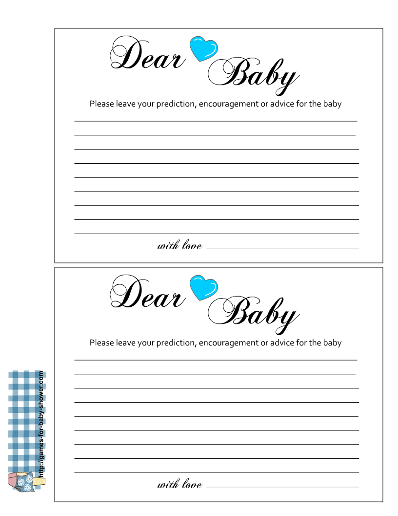 Polka Dot Puppy Dog Printable Baby Shower Wishes for Baby Advice Cards 