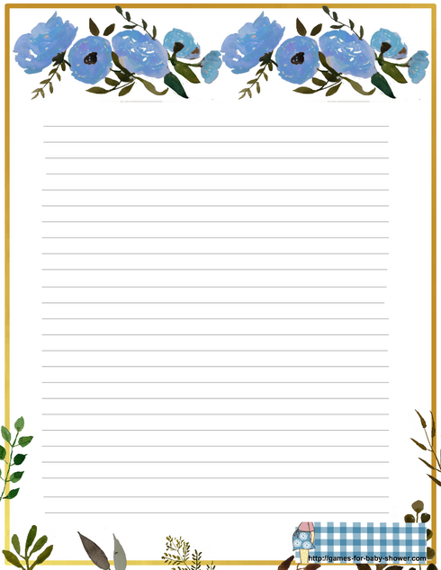 free printable baby shower stationery in blue color