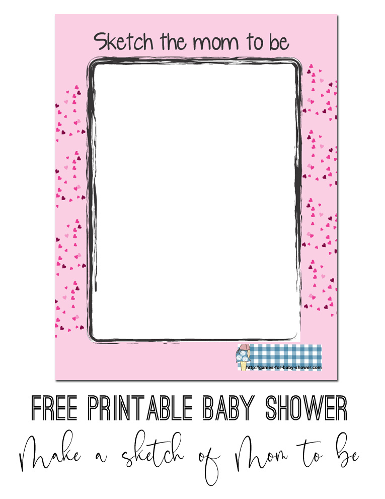 Free Baby Shower Printable to Make a Sketch of Mom to Be