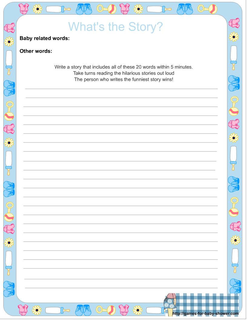 What S The Story Free Printable Baby Shower Game