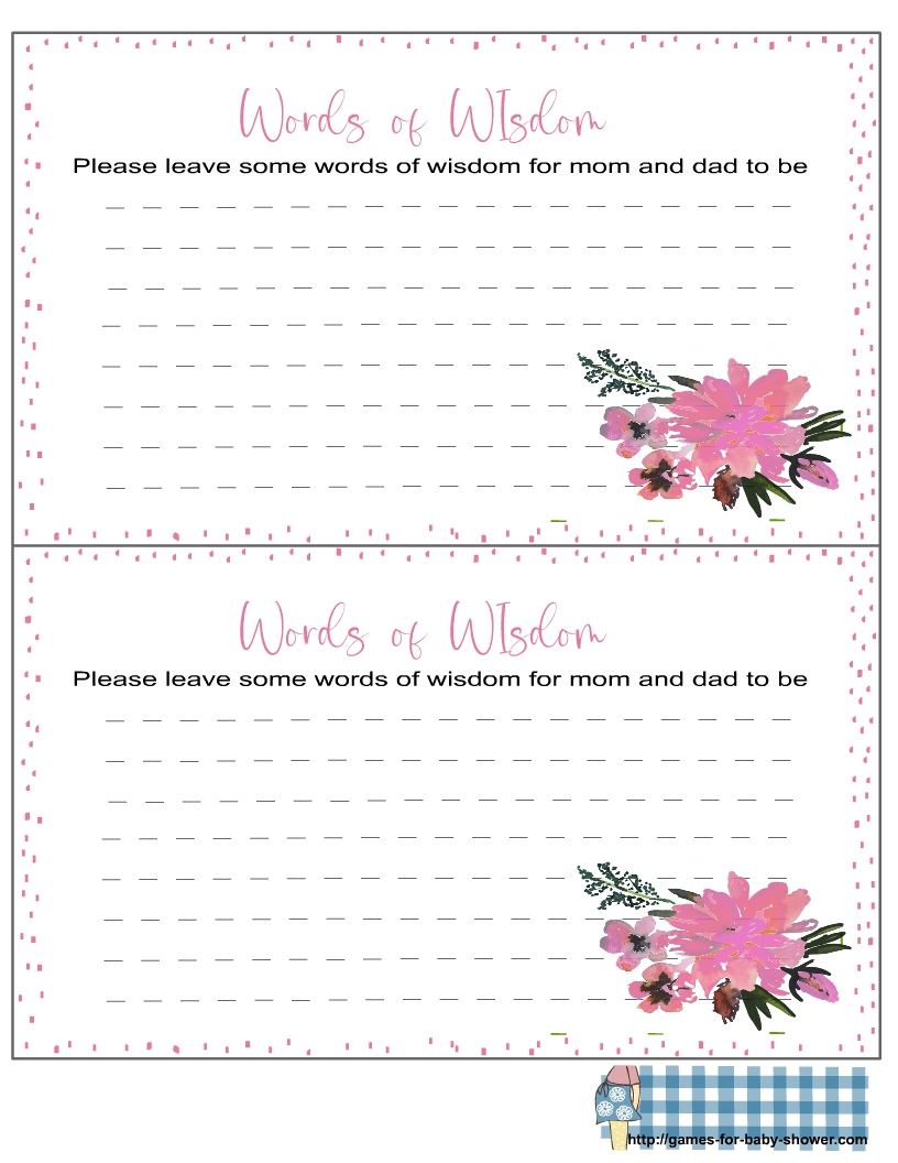 words of wisdom cards pink