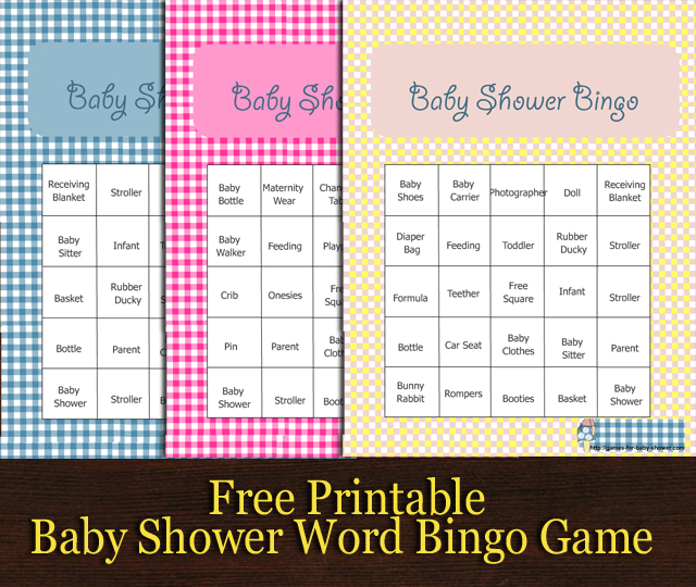 Free Printable Baby Shower Word Bingo Game